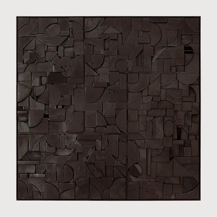 Ethnicraft Bricks Wall Art - Black 100 x 100 cm