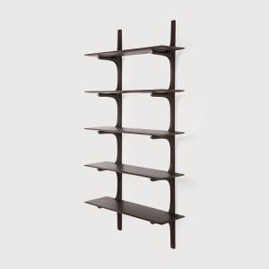 Ethnicraft Dark Wood Wall Shelving 3 Sizes PI 5 shelf | Bed Sava