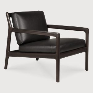Ethnicraft Mahogany Jack Lounge Chair black leather | Bed Sava
