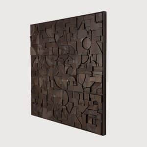 Ethnicraft Bricks Wall Art  Brown 100 x 100 cm | Bed Sava
