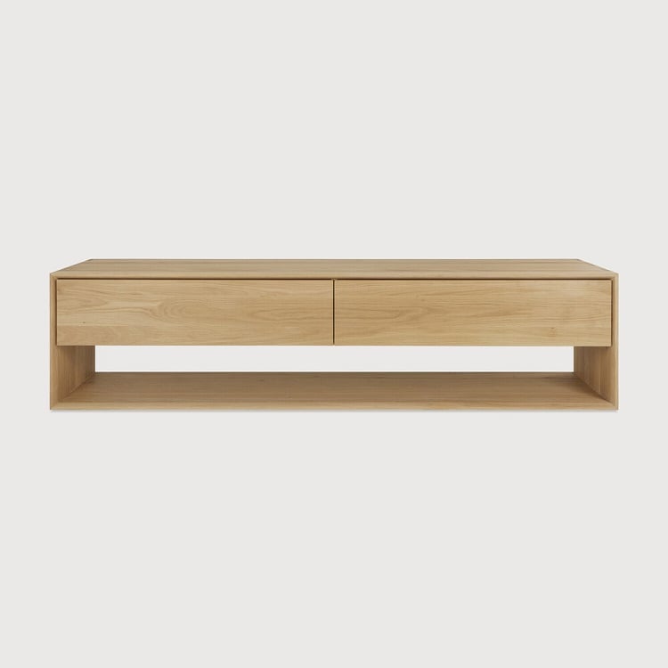 Ethnicraft Oak TV Unit Nordic  Solid European Oak Natural Matte Finish  Large Size  New | Bed Sava