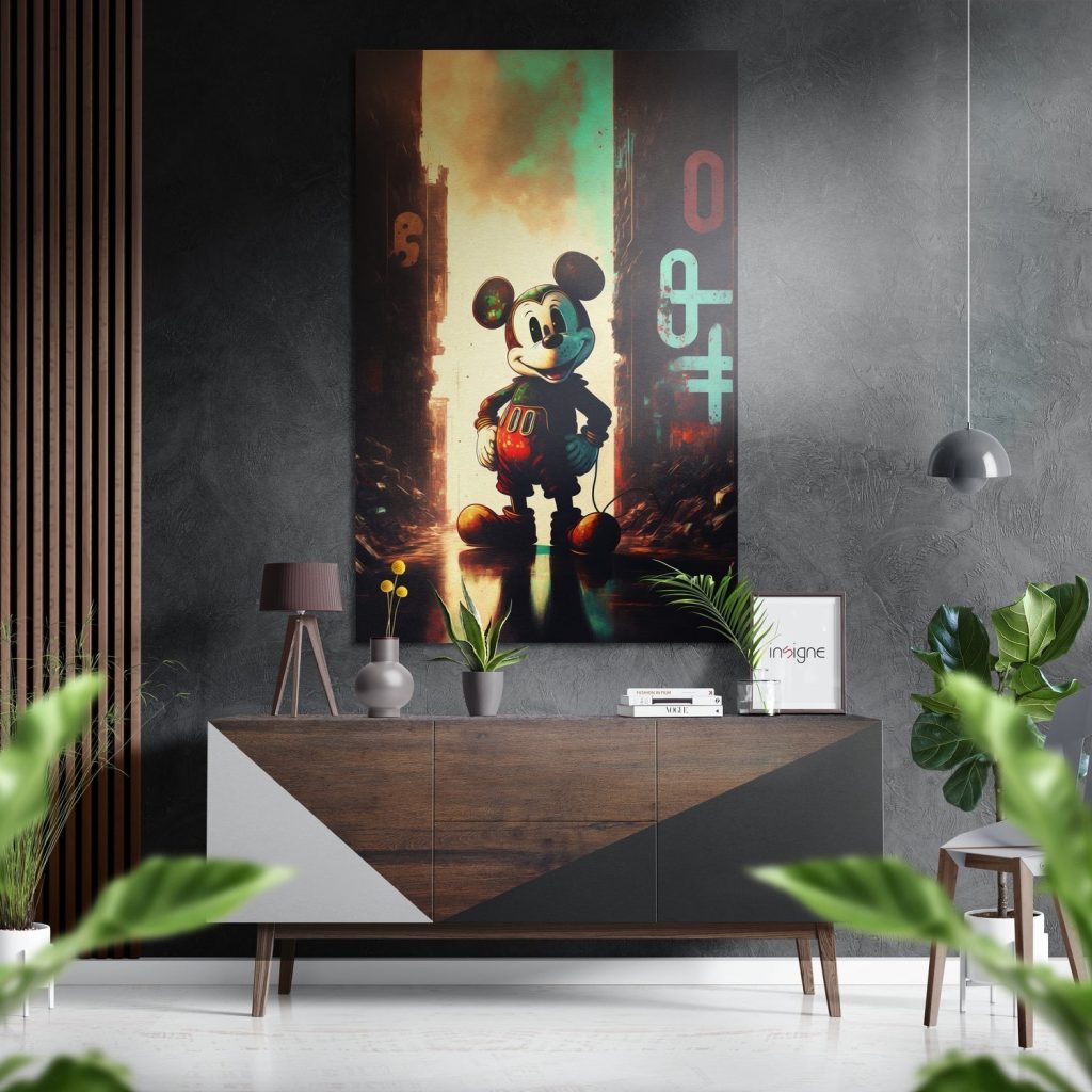 Mickey Brushed Aluminium Dibond Wall Art
