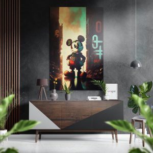 Mickey Brushed Aluminium Dibond Wall Art | Bed Sava