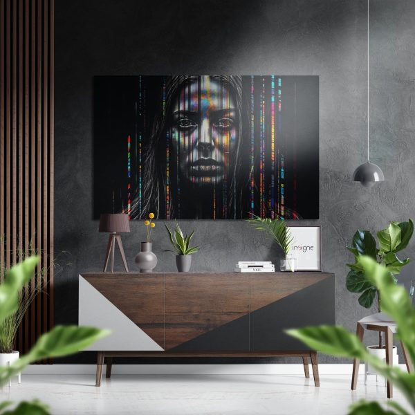 Woman in Lines Brushed Aluminium Dibond Wall Art | Bed Sava