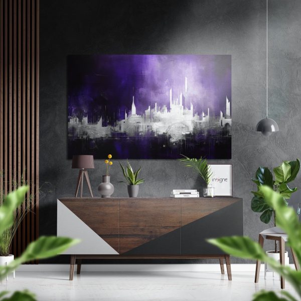 City Silhouette Brushed Aluminium Dibond Wall Art | Bed Sava