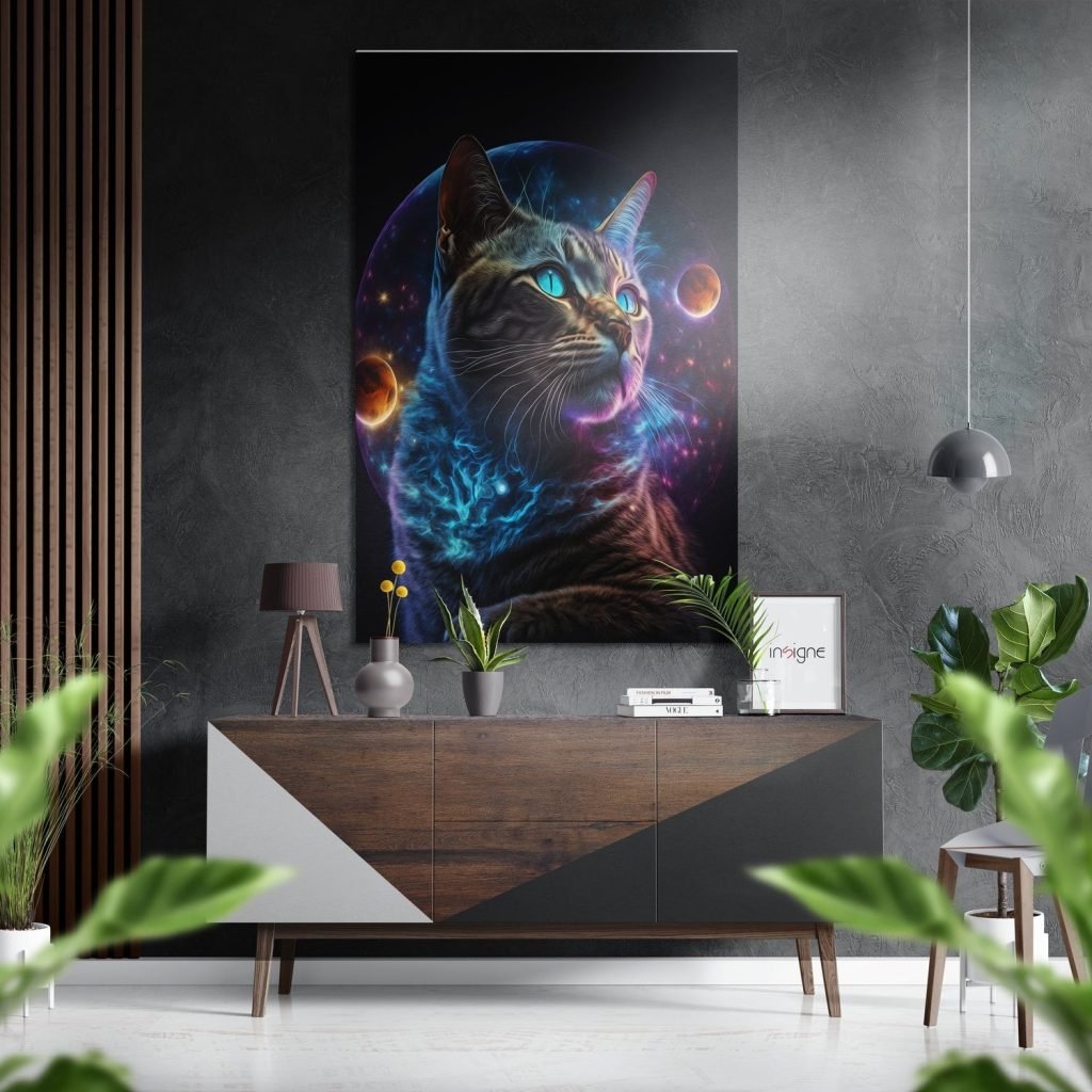 Cat Brushed Aluminium Dibond Wall Art