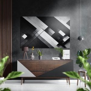 Shapes Brushed Aluminium Dibond Wall Art | Bed Sava