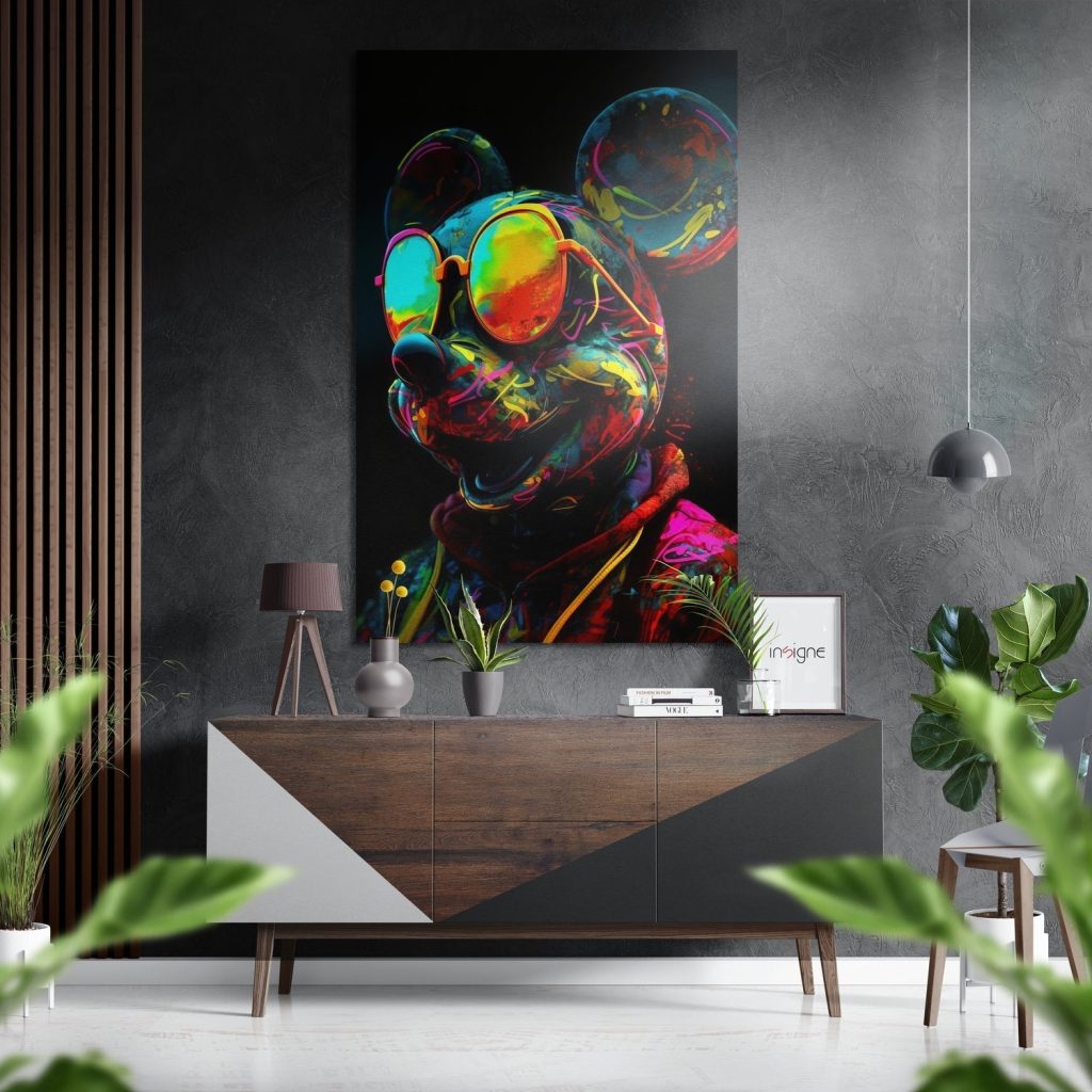 Mickey Mouse Brushed Aluminium Dibond Wall Art