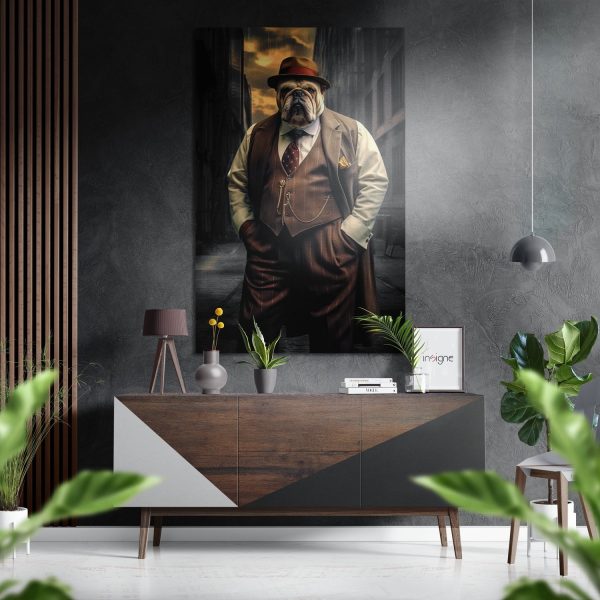 Inspector Dog Brushed Aluminium Dibond Wall Art | Bed Sava