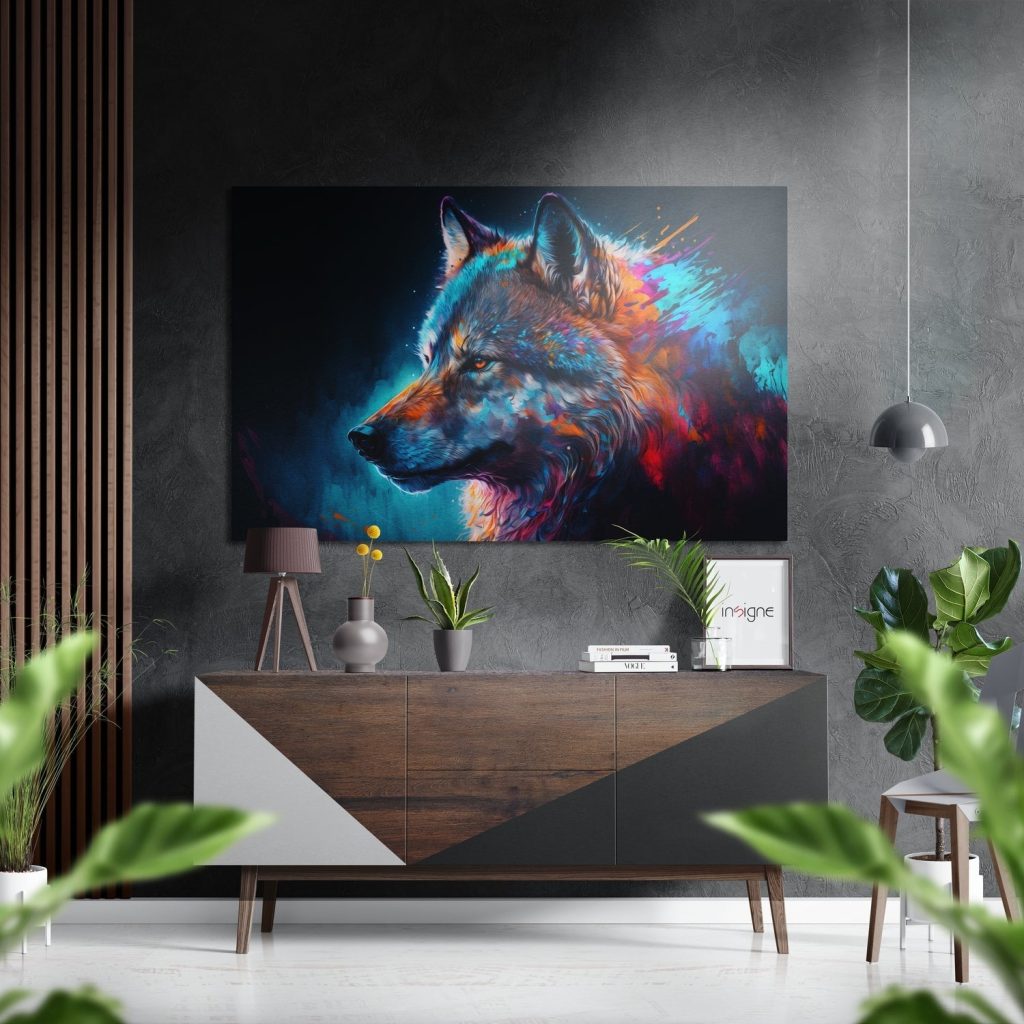 Wolf Brushed Aluminium Dibond Wall Art