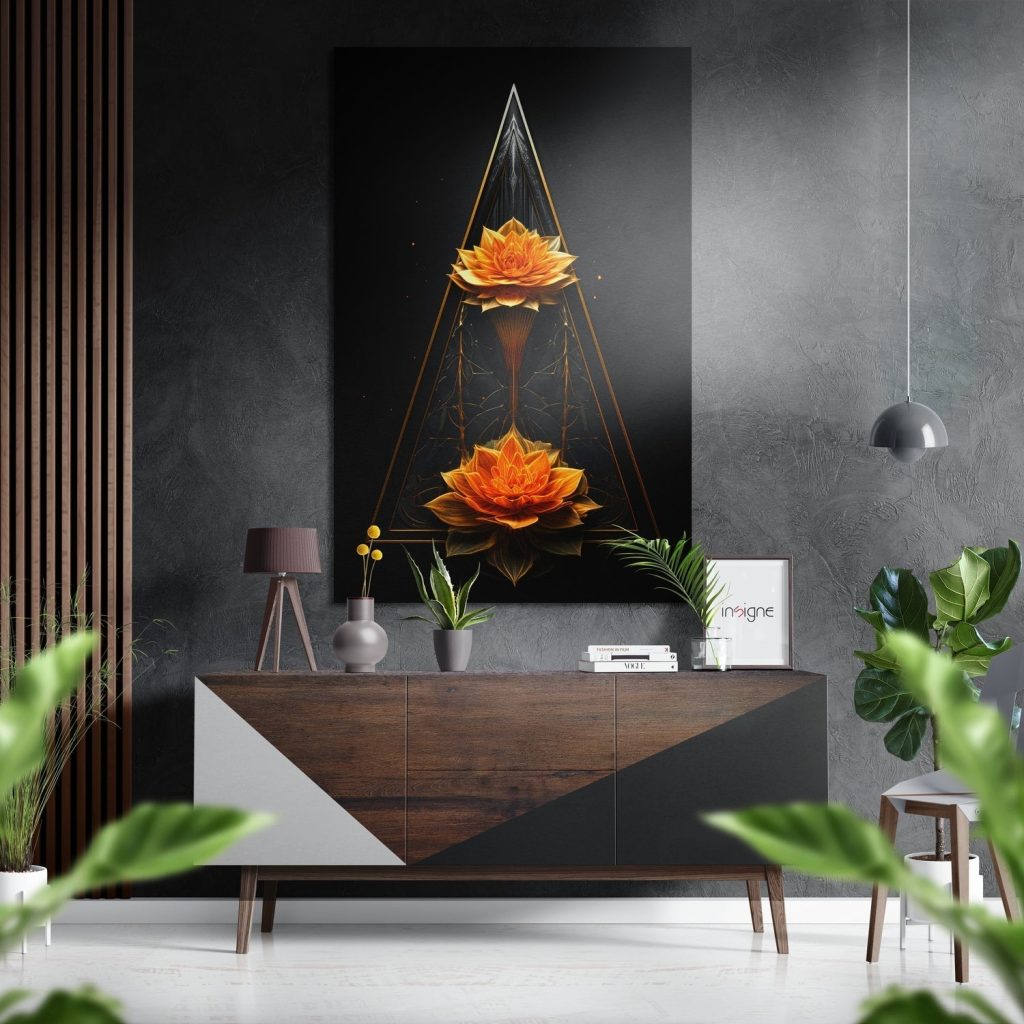 Lotus Brushed Aluminium Dibond Wall Art