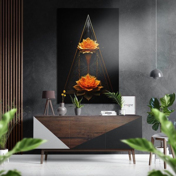 Lotus Brushed Aluminium Dibond Wall Art | Bed Sava