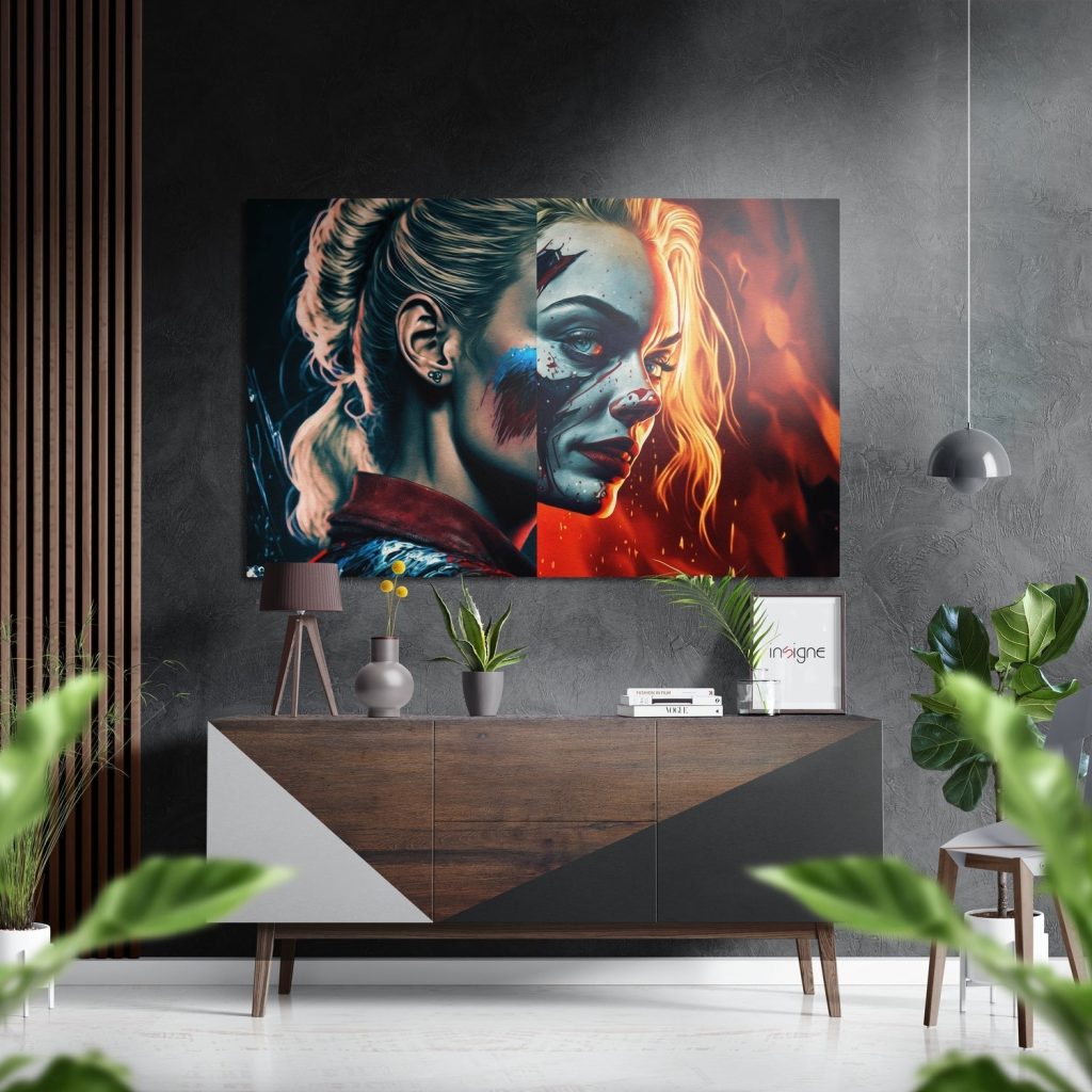 Harley Quinn Brushed Aluminium Dibond Wall Art