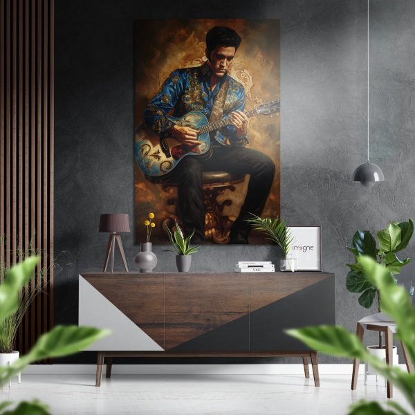 Elvis Brushed Aluminium Dibond Wall Art | Bed Sava