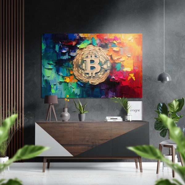 Bitcoin Brushed Aluminium Dibond Wall Art | Bed Sava