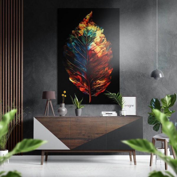 Leaf Brushed Aluminium Dibond Wall Art | Bed Sava