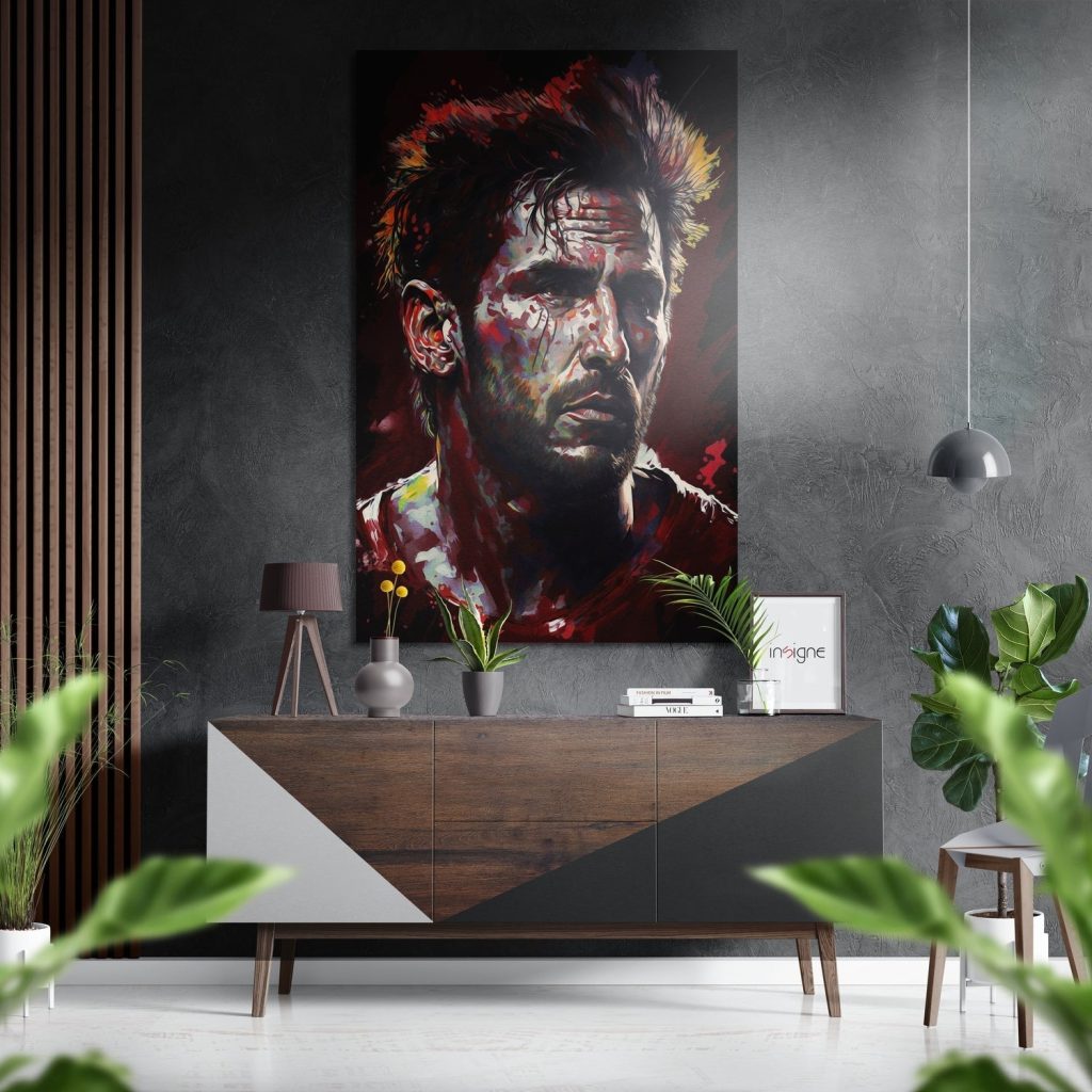 Messi Brushed Aluminium Dibond Wall Art