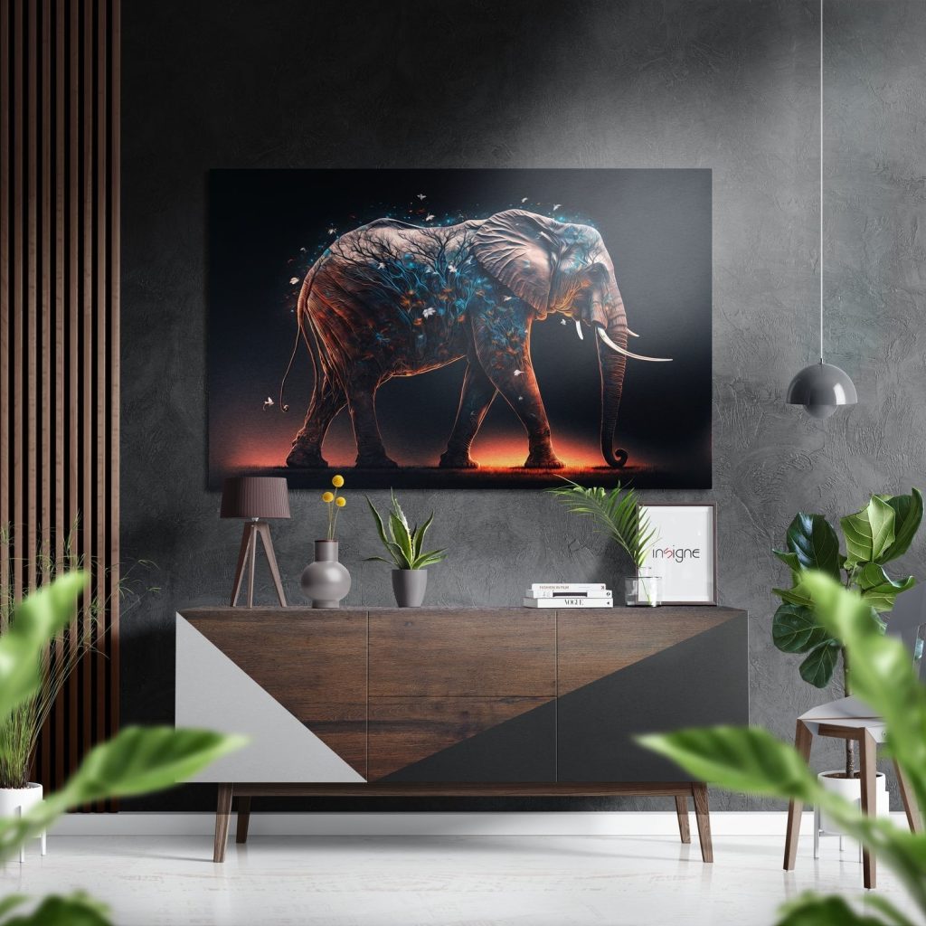 Elephant Brushed Aluminium Dibond Wall Art
