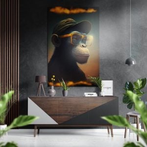 Wise Monkey Brushed Aluminium Dibond Wall Art | Bed Sava