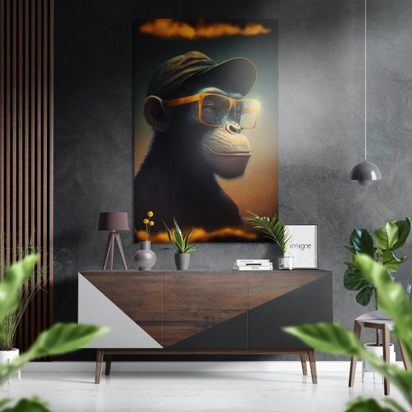 Wise Monkey Brushed Aluminium Dibond Wall Art | Bed Sava