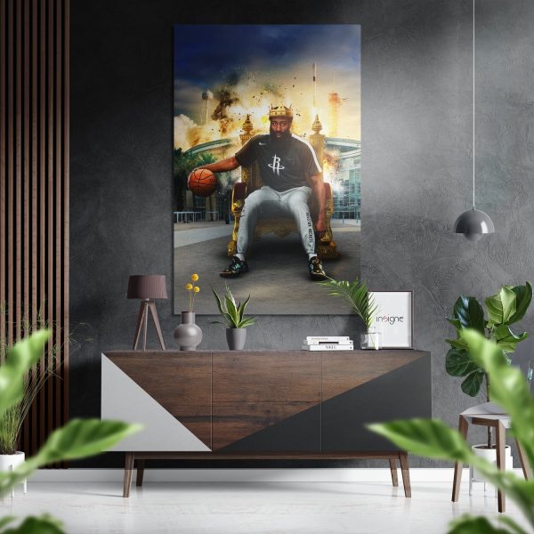 James Harden Brushed Aluminium Dibond Wall Art | Bed Sava