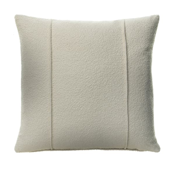 Allegra Ivory, Sustainable Feather, Cushion, 55cm x 55cm - Andrew Martin Bouclé & Cotton Blend & Wool Blend Plain & Plain Texture