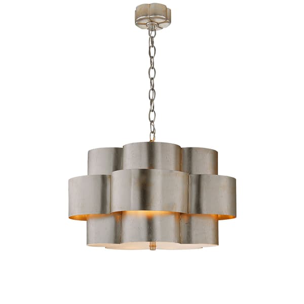 Arabelle Pendant Silver, Pendant Light, Burnished Silver Leaf - Andrew Martin