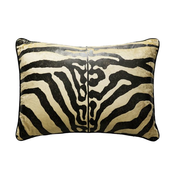 Arazova Zebra Sustainable Feather Cushion 55CM X 40CM  Andrew Martin Velvet Animal | Bed Sava