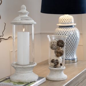Stone Based Hurricane Lantern | Bed Sava