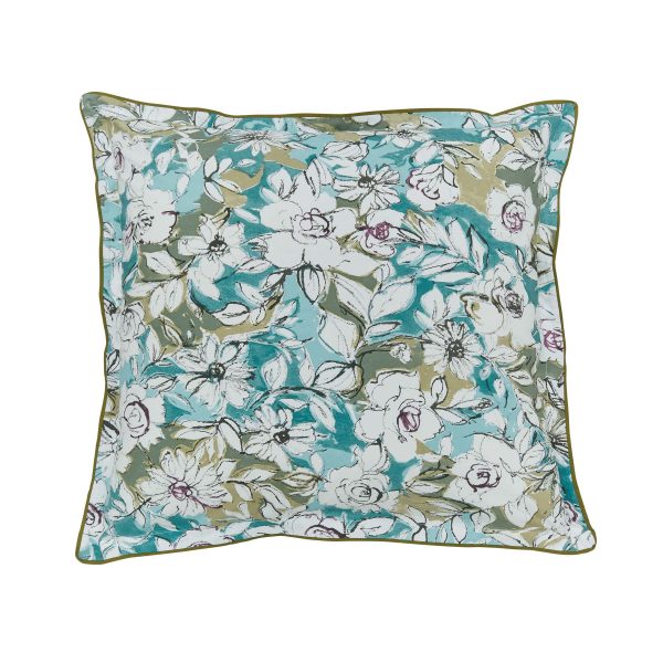 Bedeck of Belfast Azmi Pair of Square Oxford Pillowcases Blue | Bed Sava