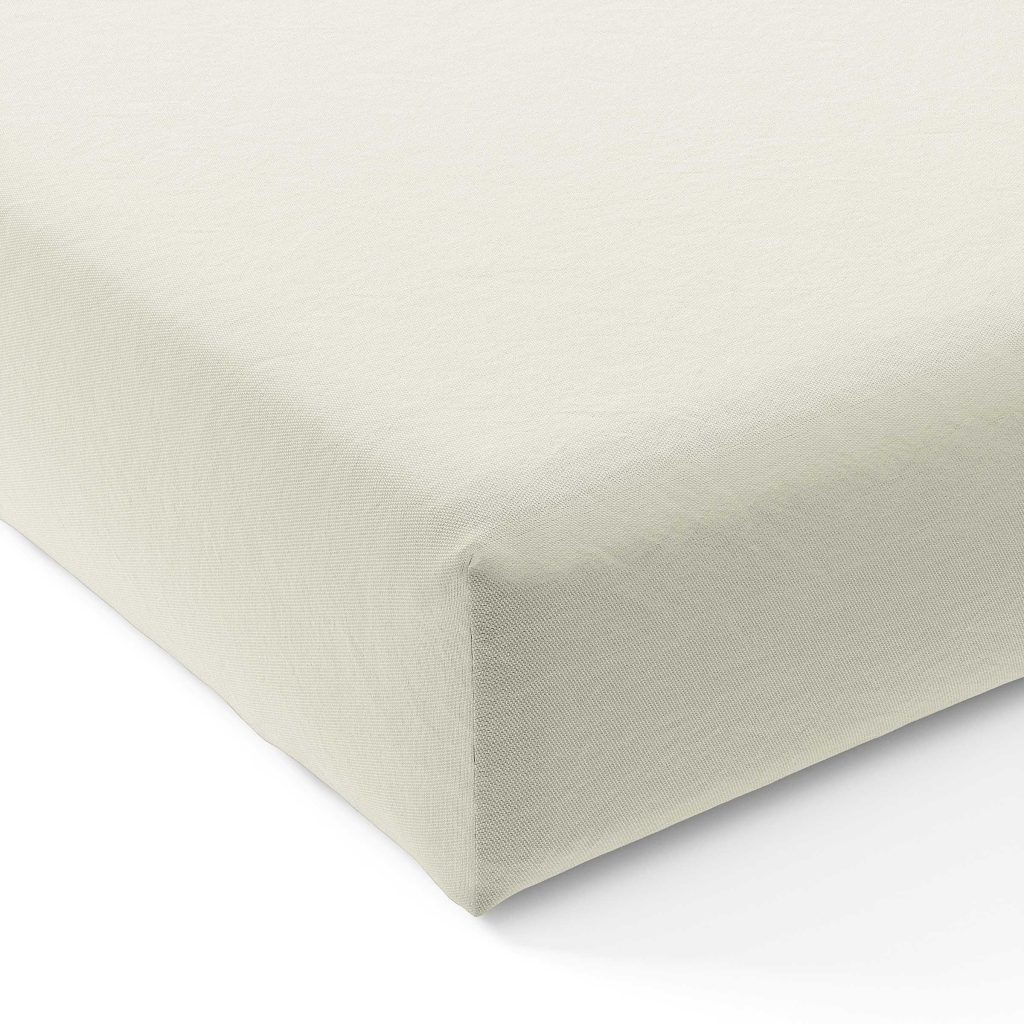 Bedeck of Belfast 200 Thread Count Plain Dye Super Kingsize Fitted Sheet, Chalk