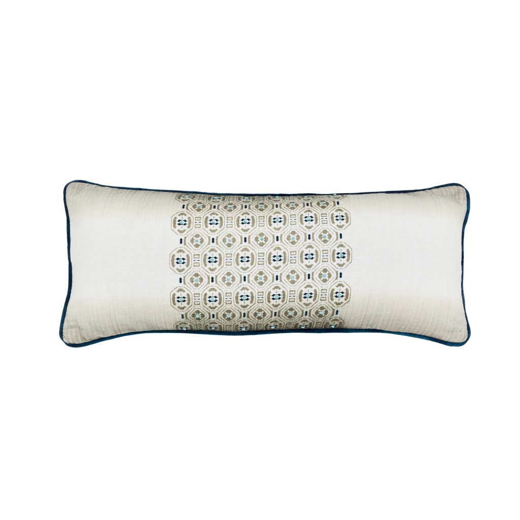 Bedeck of Belfast Elara Cushion 30cm x 70cm, Blue/Green