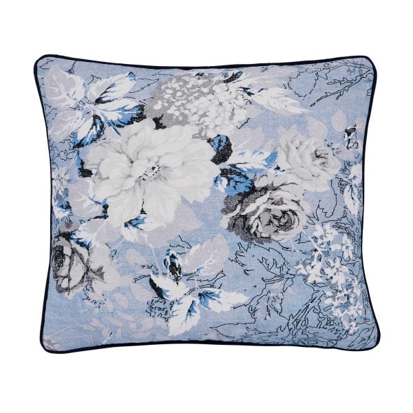 Bedeck of Belfast Ellis Cushion 50cm x 50cm Navy Blue | Bed Sava