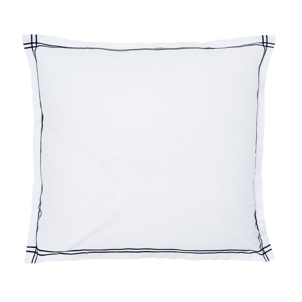 Bedeck of Belfast Ellis Pair of Square Oxford Pillowcases, Navy Blue