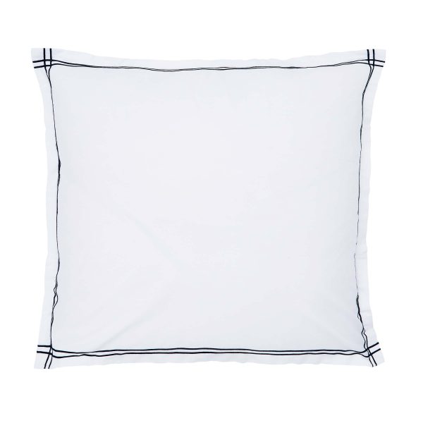 Bedeck of Belfast Ellis Pair of Square Oxford Pillowcases Navy Blue | Bed Sava