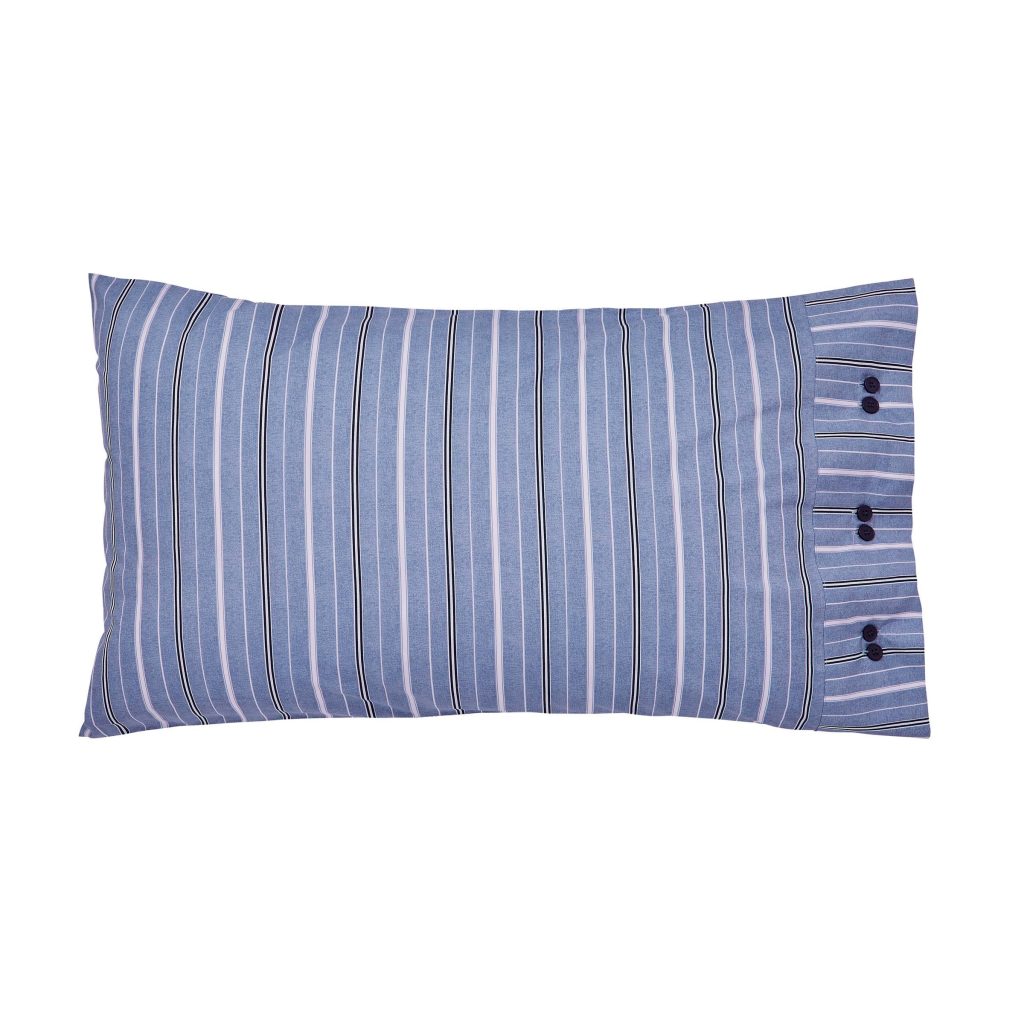 Bedeck of Belfast Ellis Pair of Standard Pillowcases, Navy Blue