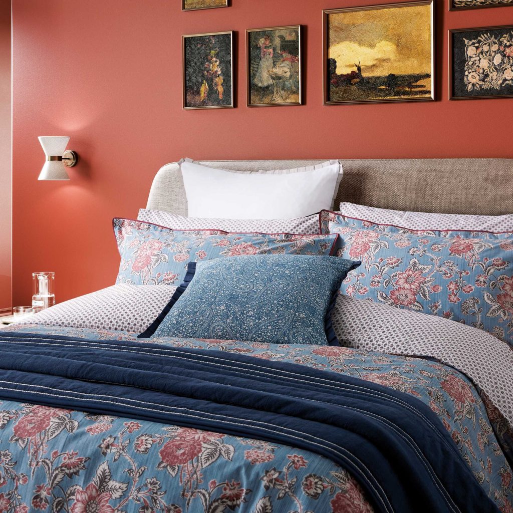 Bedeck of Belfast Emmeline Kingsize Duvet Cover SET, Denim Blue