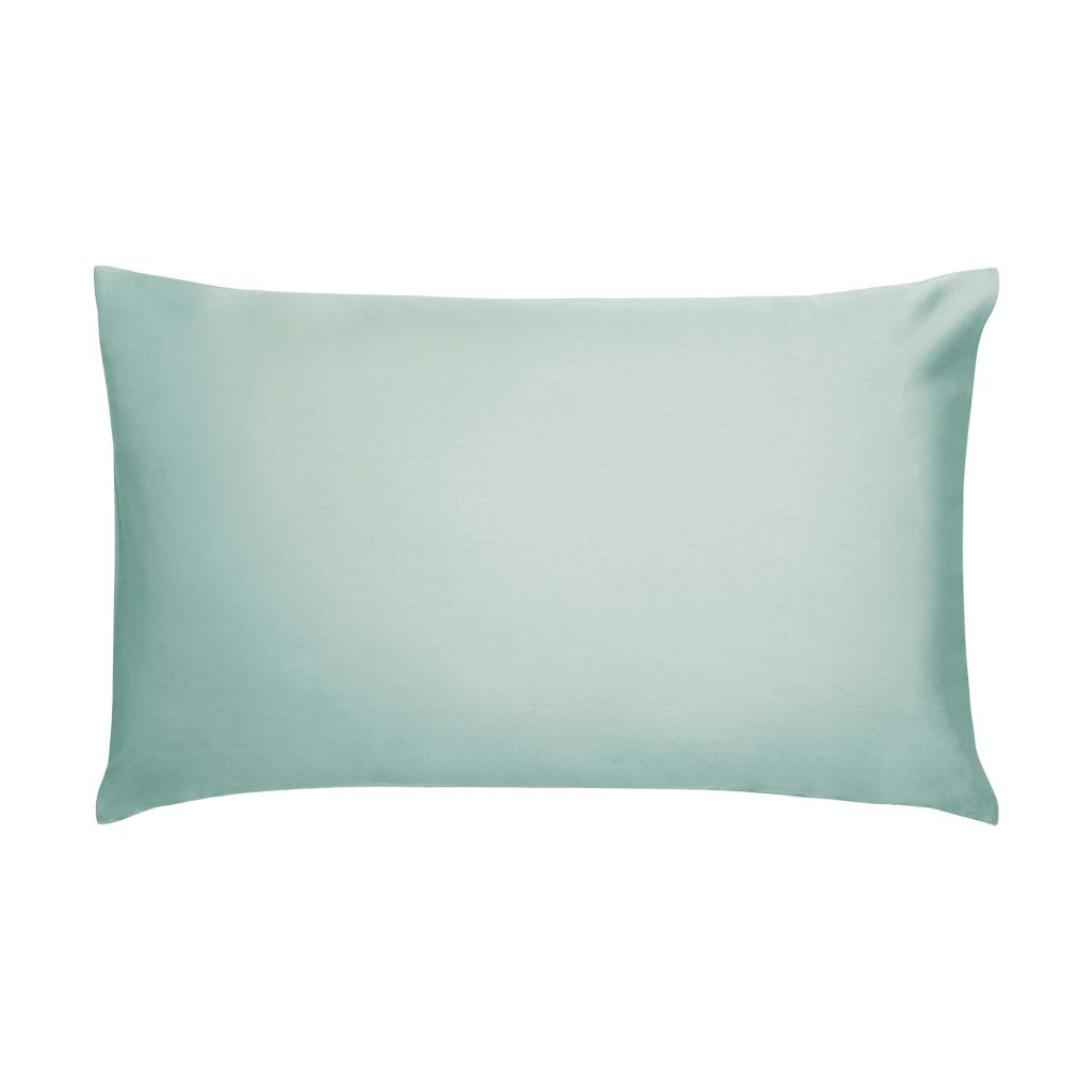 Bedeck of Belfast Fine Linens 400 Thread Count Sateen Plain Dye Pair of Large Pillowcases, Celadon
