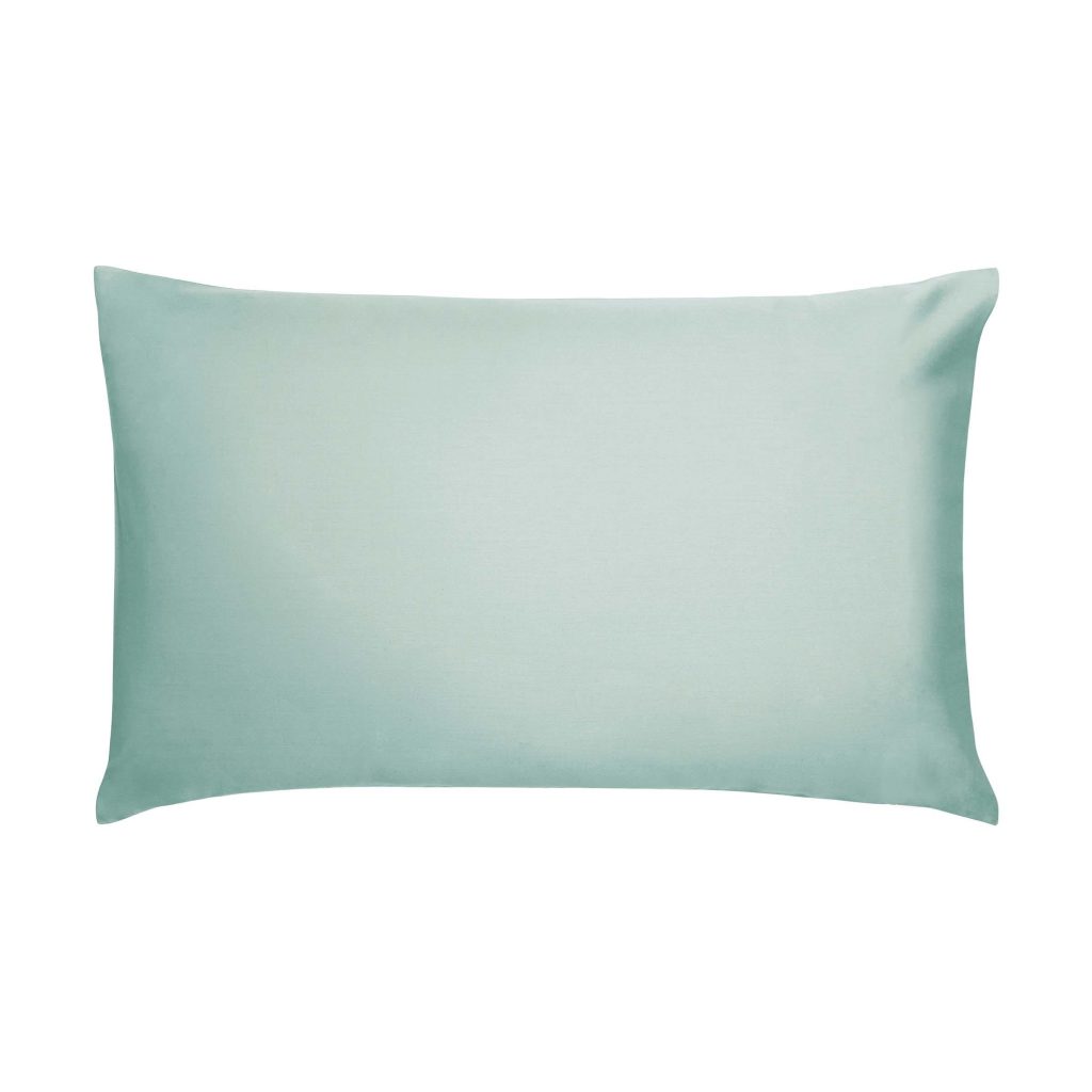 Bedeck of Belfast Fine Linens 400 Thread Count Sateen Plain Dye Pair of Standard Pillowcases, Celadon