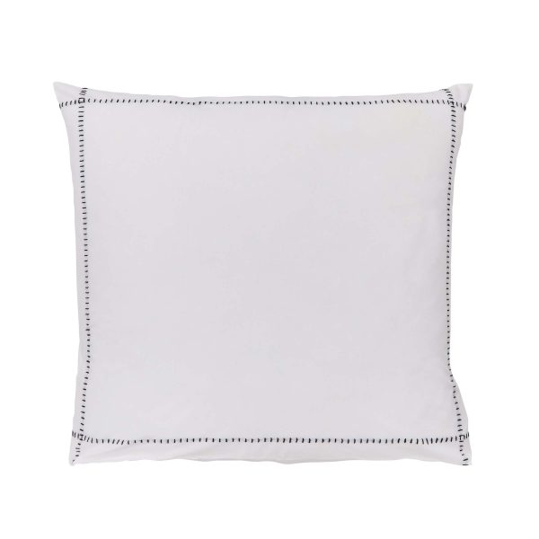 Bedeck of Belfast Florence Pair of Square Oxford Pillowcases ChalkCharcoal | Bed Sava