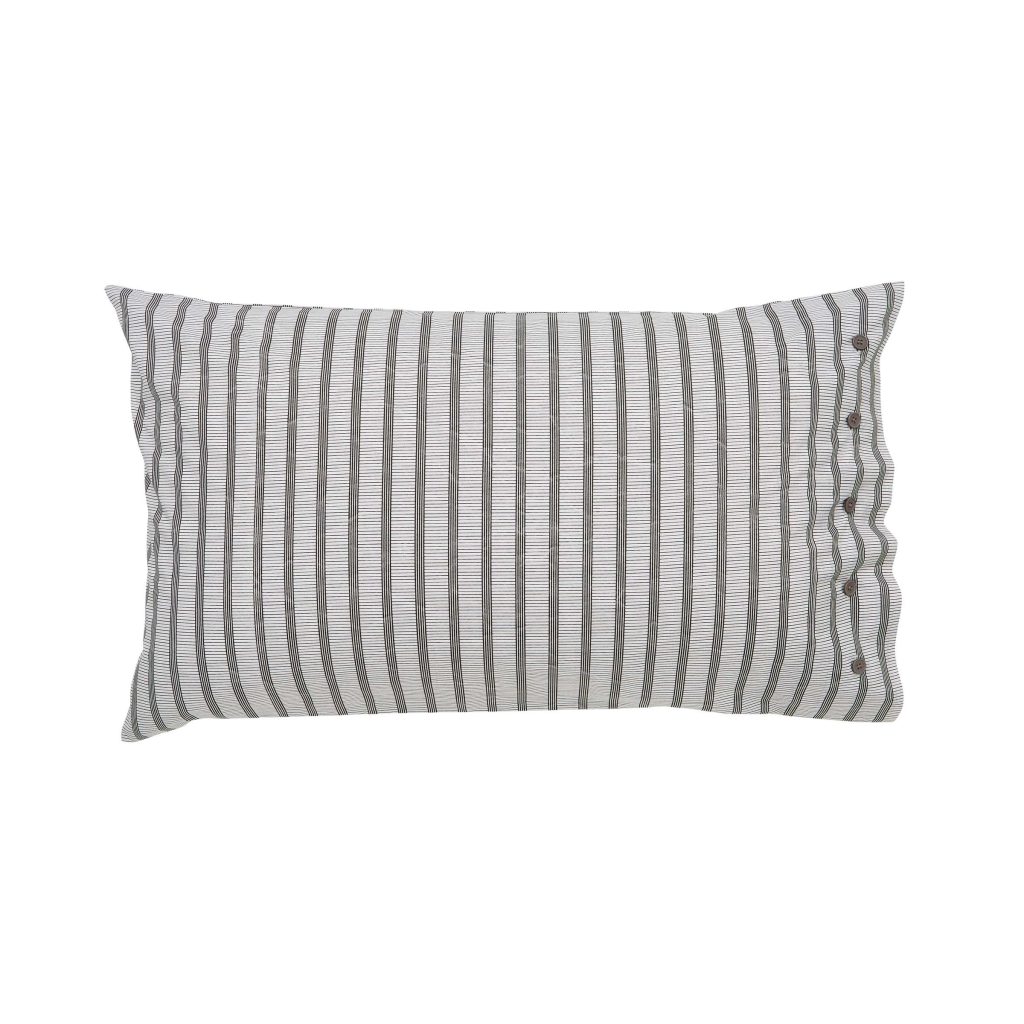 Bedeck of Belfast Florence Pair of Standard Pillowcases, Chalk/Charcoal