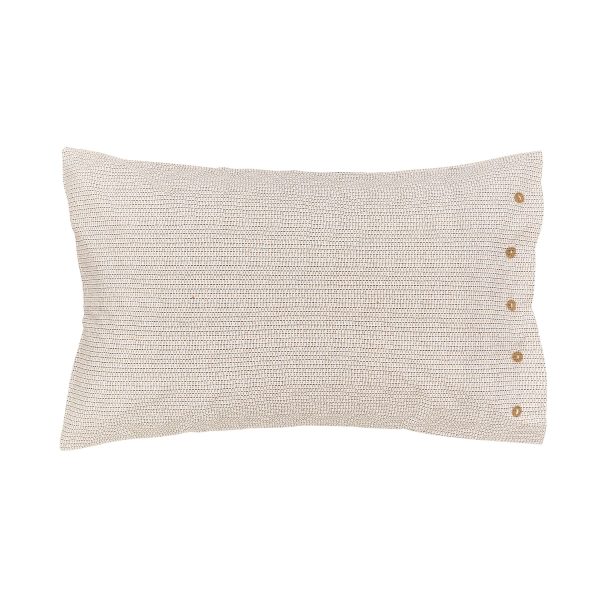 Bedeck of Belfast Harun Pair of Standard Pillowcases Charcoal  Tan | Bed Sava