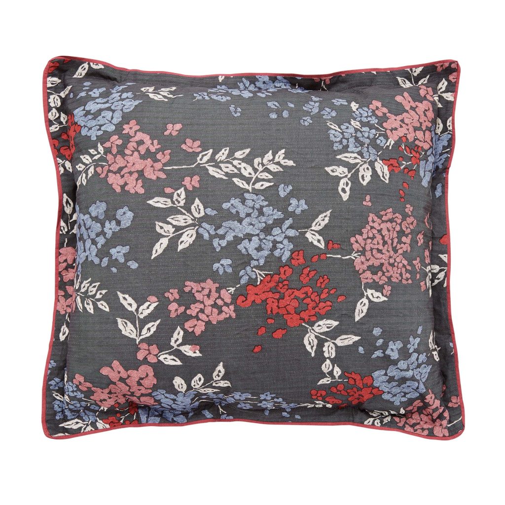 Bedeck of Belfast Lucine Pair of Square Oxford Pillowcases, Graphite
