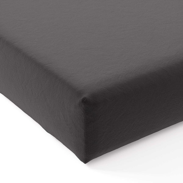 Bedeck of Belfast 200 Thread Count Plain Dye Double Fitted Sheet Slate | Bed Sava