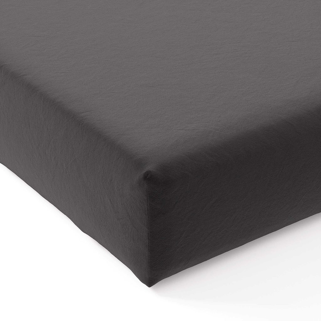 Bedeck of Belfast 200 Thread Count Plain Dye Super Kingsize Fitted Sheet, Slate