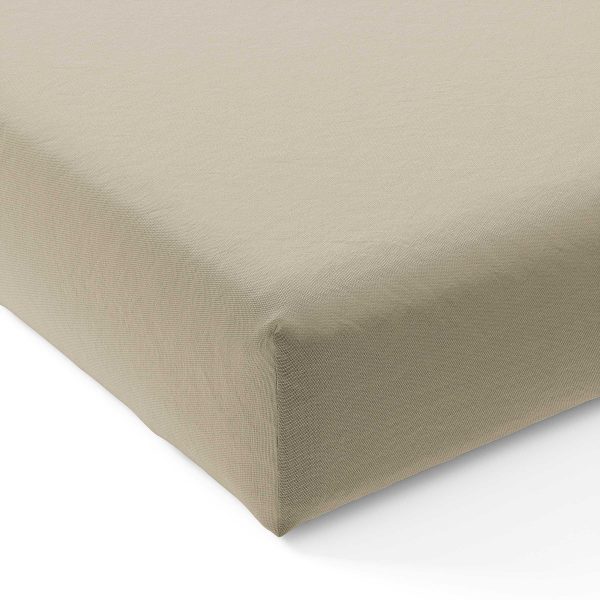 Bedeck of Belfast 200 Thread Count Plain Dye Super Kingsize Fitted Sheet Stone | Bed Sava