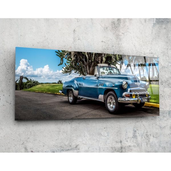 Classic Car Glass Wall Art 92×36 cm | Bed Sava