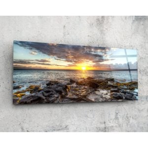 Sunset Glass Wall Art 92×36 cm | Bed Sava