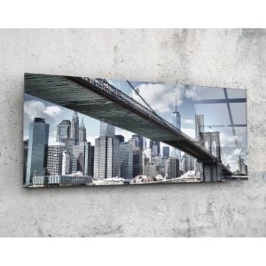 Brooklyn Bridge Glass Wall Art 92×36 cm | Bed Sava