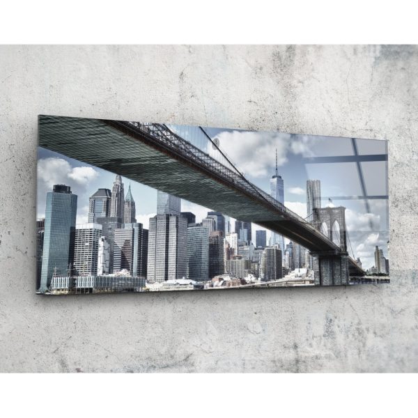 Brooklyn Bridge Glass Wall Art 92×36 cm | Bed Sava